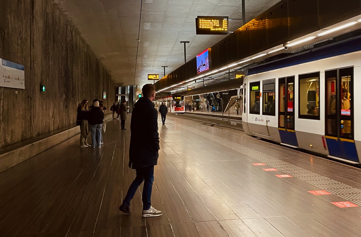 Tram station in The Hague