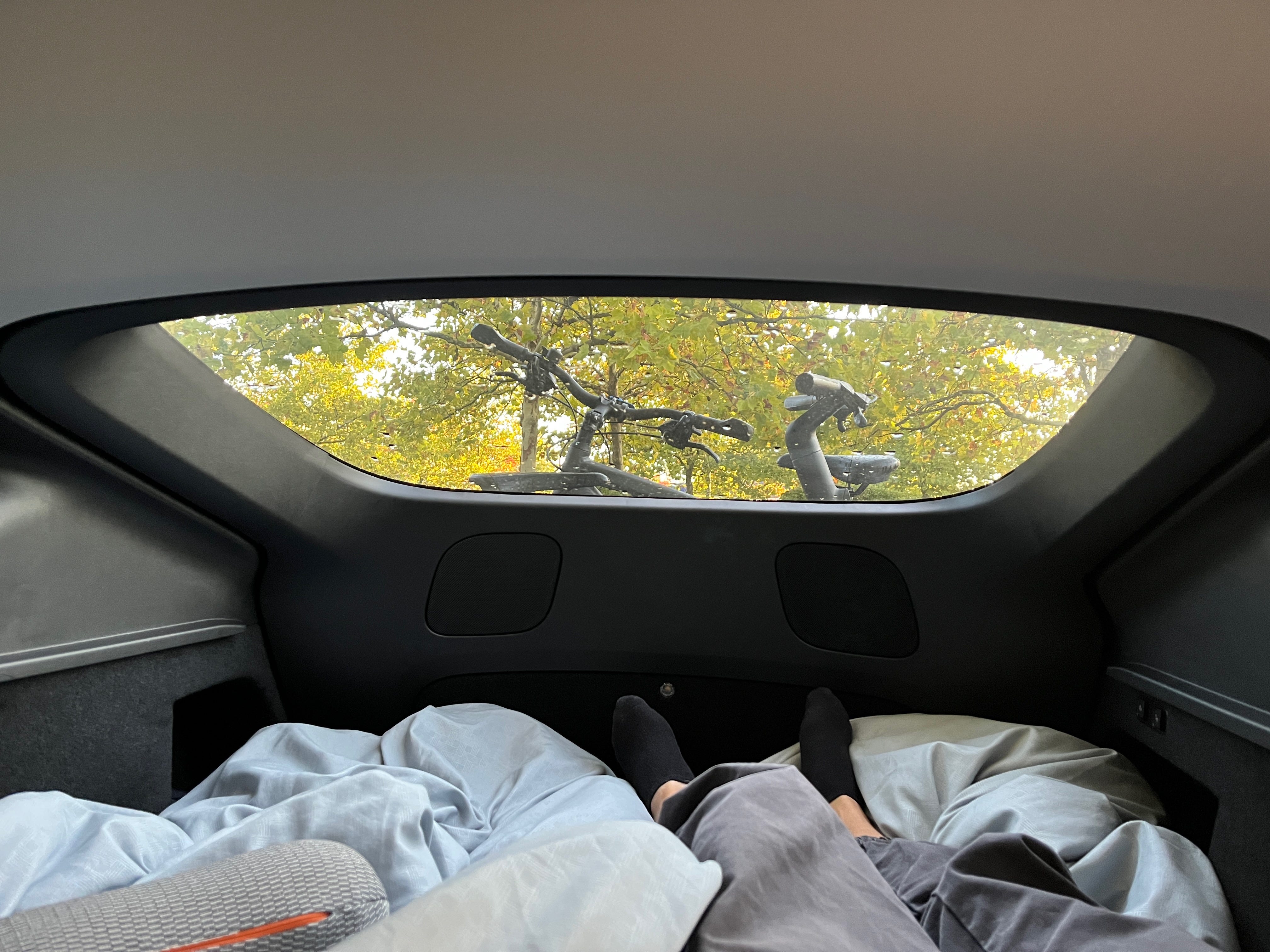 morning in the car and morning coffee