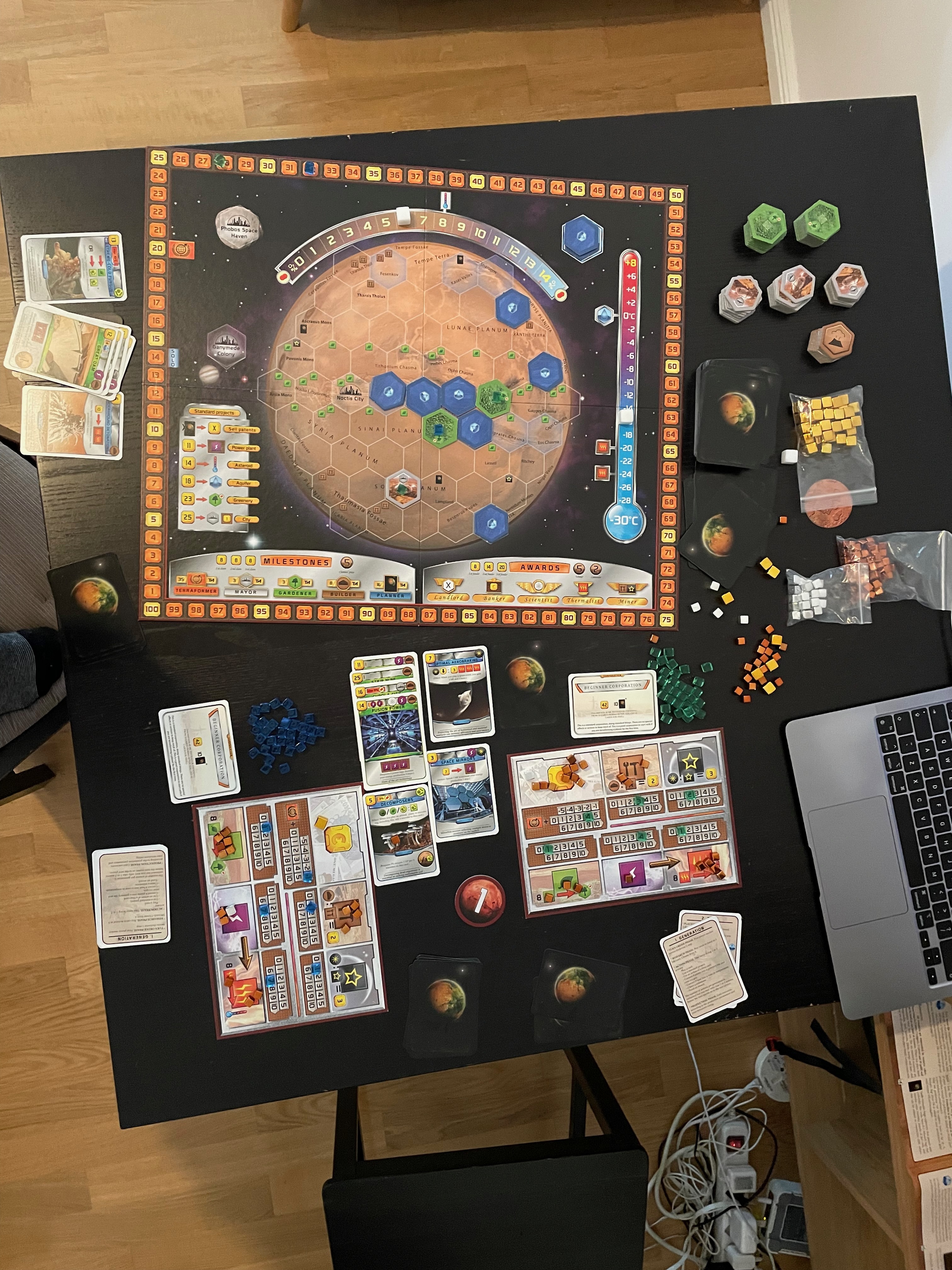 Terraforming Mars board game in progress